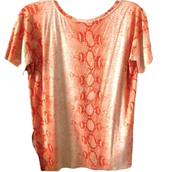 Majestic Filatures Paris Deluxe Orange Python Print T-shirt women’s L - Picture 2 of 8